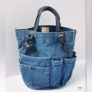 Clare V Blue Denim Tote Bag